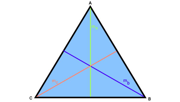 سه میانه مثلث ABC