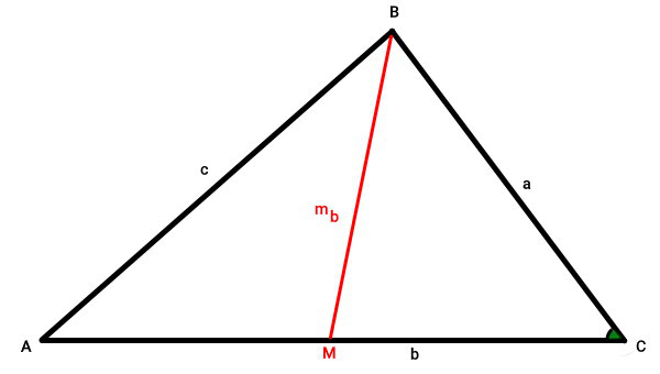 زاویه مقابل به میانه مثلث